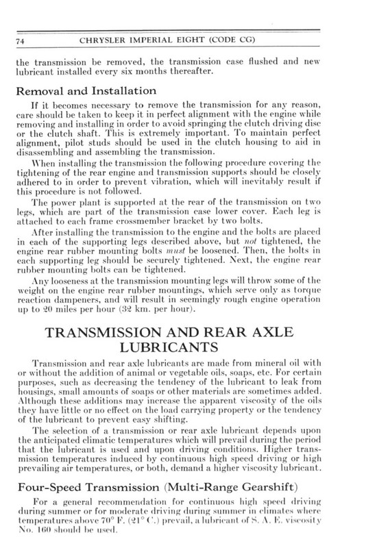 1931 Chrysler Imperial Owners Manual Page 93